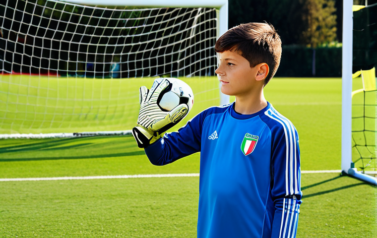 Young Goalkeeper Training**
"A promising young Italian goalkeeper, fully clothed in appropriate athletic gear, training on a sunny football field in Italy, safe for work, perfect anatomy, correct proportions, natural pose, well-formed hands, proper finger count, natural body proportions, professional sports photography, high quality, modest clothing, family-friendly."
**