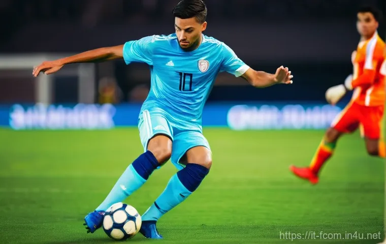 FC온라인 스탯 이해하기 - **Dynamic PlayStyle+ Impact: Precision Strike**
A male professional soccer player, aged late 20s...