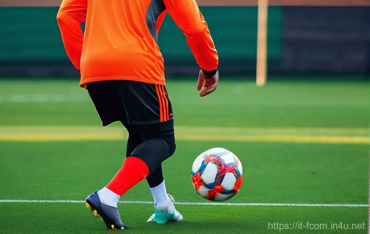 FC온라인 승부차기 팁 - **A tense, dramatic moment at the penalty spot between a male football player and a male goalkeeper ...