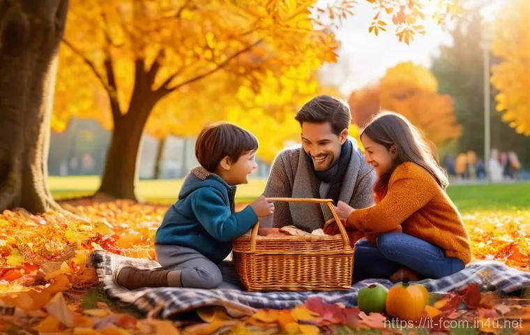 FC온라인 경기 리플레이 확인 - **Prompt 1: Cozy Family Picnic in an Autumn Park**
"A heartwarming, detailed illustration of a d...